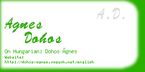 agnes dohos business card