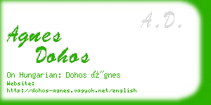 agnes dohos business card